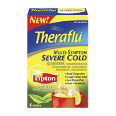 Theraflu  multi-symptom severe cold, green tea & honey lemon flavors Full-Size Picture